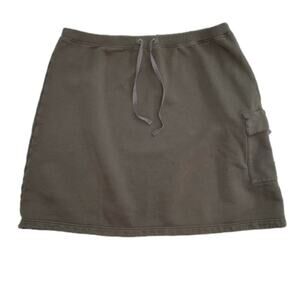 Sundance Mod-O-Doc Collboration mushroom Brown French Terry Mini Skirt Size L